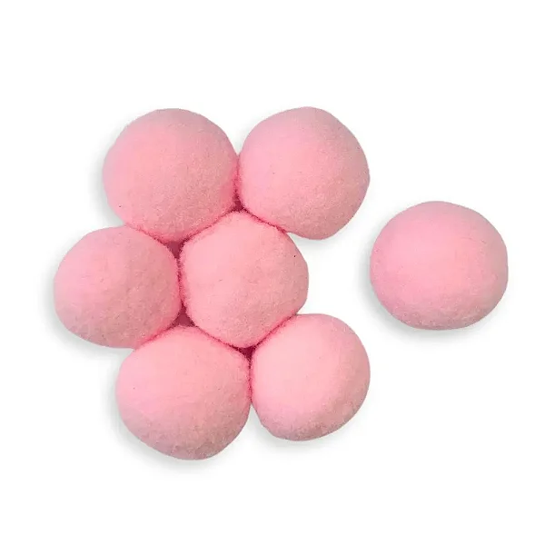 Pompom Solto 6mm-Cor-Rosa Candy Com 200 unidades
