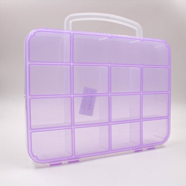 Maleta Organizadora C/14 Divisórias-Cor-Transparente Lilas