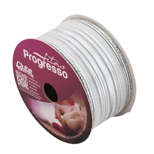 Fita Metalizada Progresso M007-38 mm 10 metros Cor-218-Prata