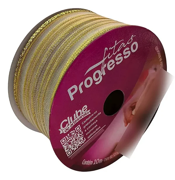 Fita Metalizada Progresso M007-38 mm 10 metros Cor-203 Ouro