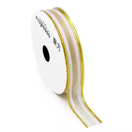 Fita Metalizada Progresso M013 - 15mm 10mts Cor 203 Ouro