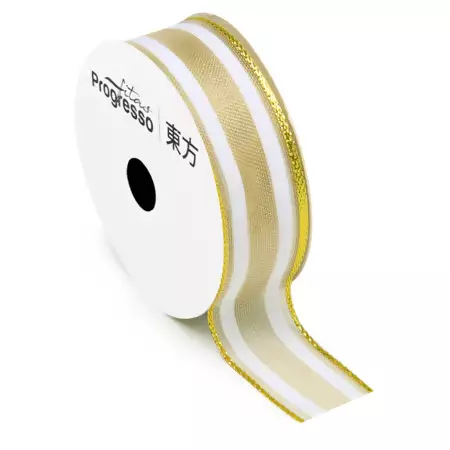 Fita Metalizada Progresso M013 - 25mm 10mts Cor 203 Ouro