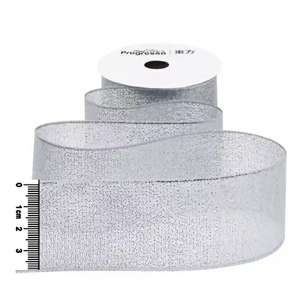 Fita Metalizada Progresso M015 38 mm 10m Cor-218 Prata