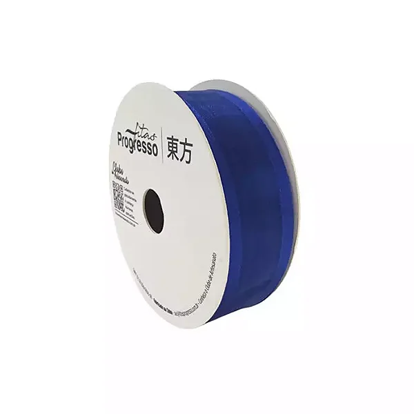 Fita de Voal com Bordas Acetinada ZC 005 Progresso 22mm Cor 215 Azul Marinho
