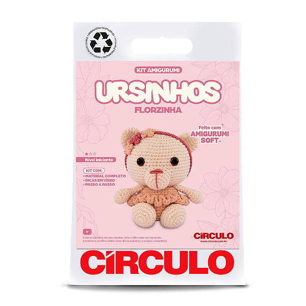 Kit Amigurumi Ursinhos Círculo 02 - Florzinha