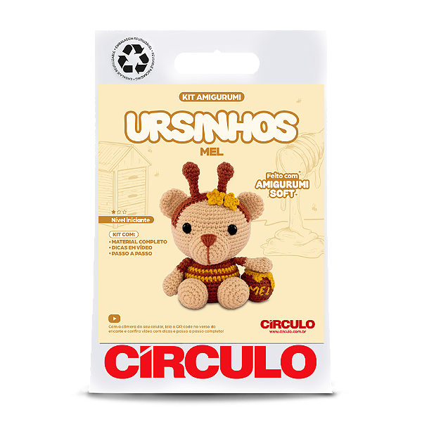 Kit Amigurumi Ursinhos Círculo 04 - Mel