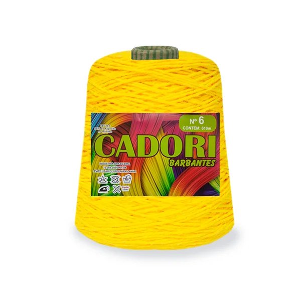 Barbante Cadori N.06 600g Cor-803 Amarelo Neon