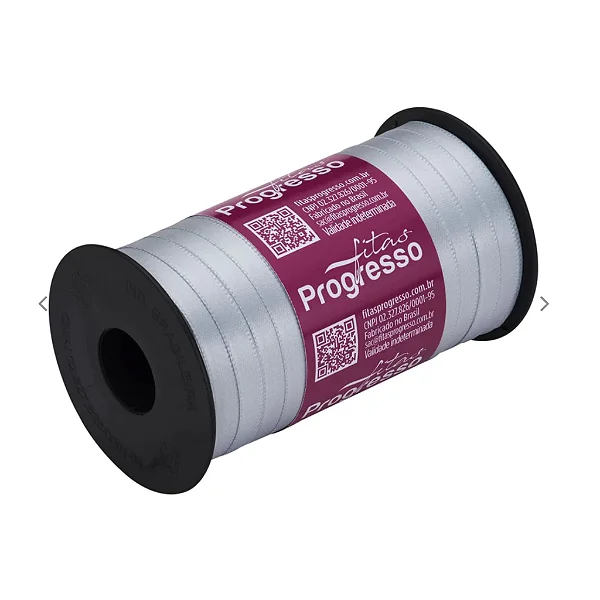 Fita De Cetim CF001 - 7mm 100 Metros Cor 201 Branco Progresso