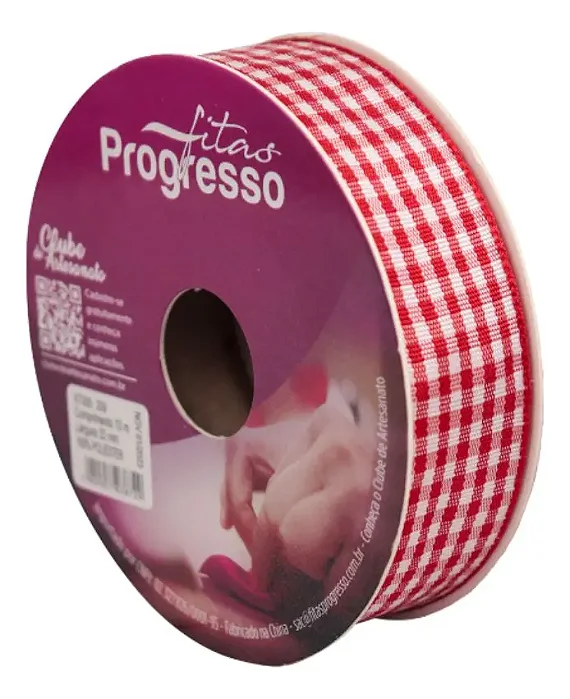 Fita Xadrez Progresso XT005 22mm com 10mts 209 Vermelho