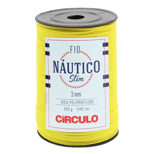 Fio Náutico Slim 3 mm Circulo 400g Cor-1289 Amarelo Canario