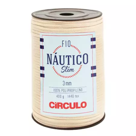 Fio Náutico Slim 3 mm Circulo 400g Cor-1074 Creme