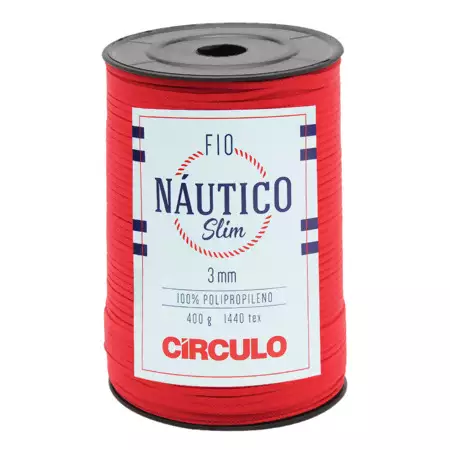 Fio Náutico Slim 3 mm Circulo 400g Cor-3402 Vermelho
