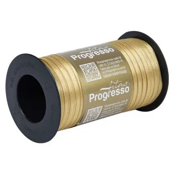 Fita de Cetim T900/000 4mmx100m COR 228 Dourado Fitas Progresso