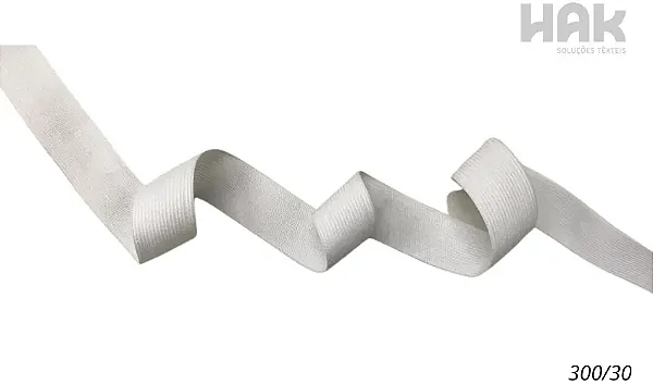 Elástico 300/30 Hak -30mm Cor-Branco-com 25 metros