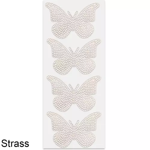 Cartela Adesiva Borboleta Strass