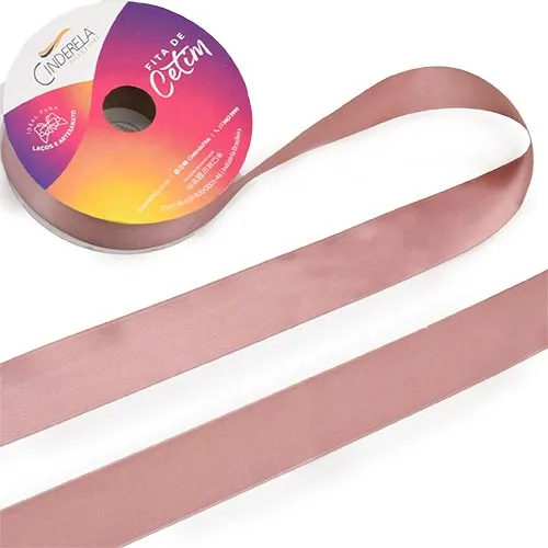 Fita de Cetim Cinderela N.02 10mm com 50mts Cor 151 Rose Gold