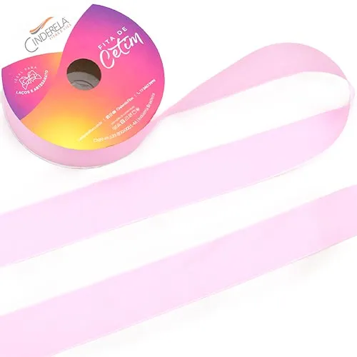 Fita de Cetim Cinderela N.03 15mm com 50mts Cor 11 Rosa