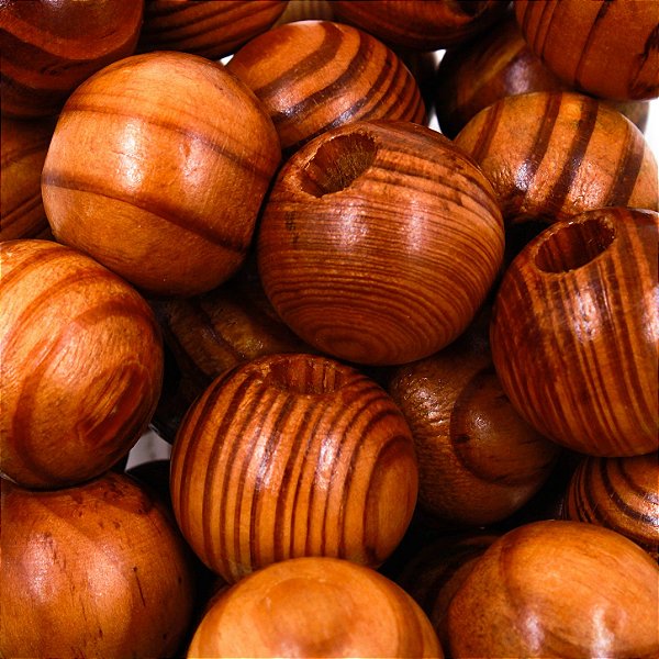 Bola de Madeira 30mm Cor-290 Marrom 500g