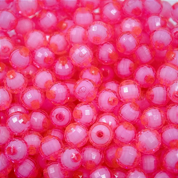 Bola Com Miolo Sextavada Passante 8mm em Acrílico 50g Cor 108