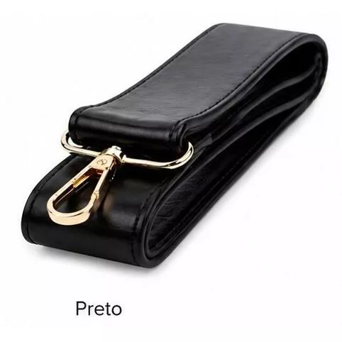 Alça de Bolsa com Mosquetão Cor Preto Ref Ro.155041