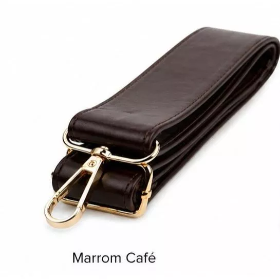 Alça de Bolsa com Mosquetão Cor Marrom Cafe Ref Ro.155041