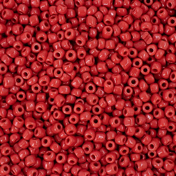 Miçangão Leitoso de Vidro 6/0 Irregular 50g Cor Vermelho