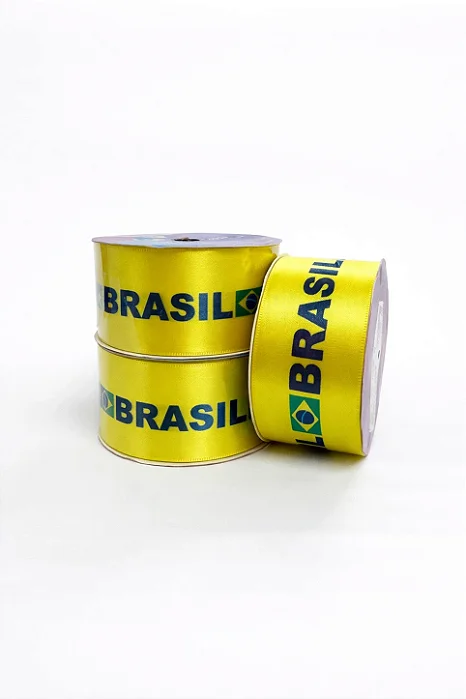 Fita Personalizada Cetim Brasil Cinderela 38mm 10m REf. 971- Brasil