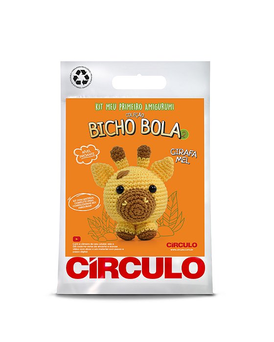 Kit Amigurumi Coleção Bicho Bola - Girafa Mel