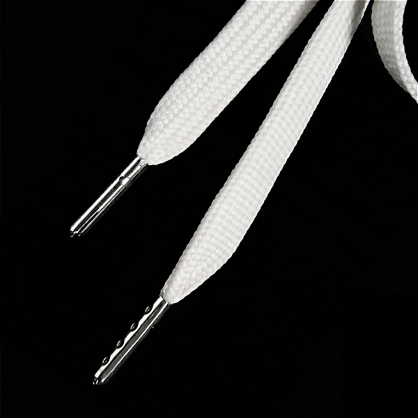 Cadarço Chato com Ponteira de Metal - 10mm x 1,3m - 067 Branco Alvejado- RO.151748