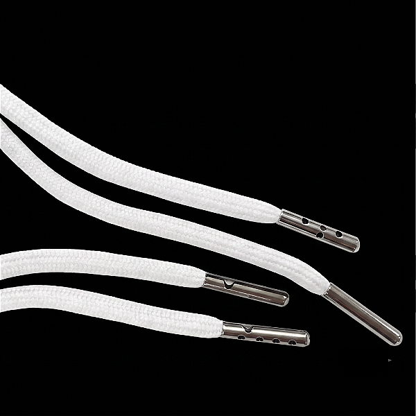 Cadarço com Ponteira de Metal Roliço - 5mm x 1,3m - Cor 067 Branco Alvejado - RO.151440