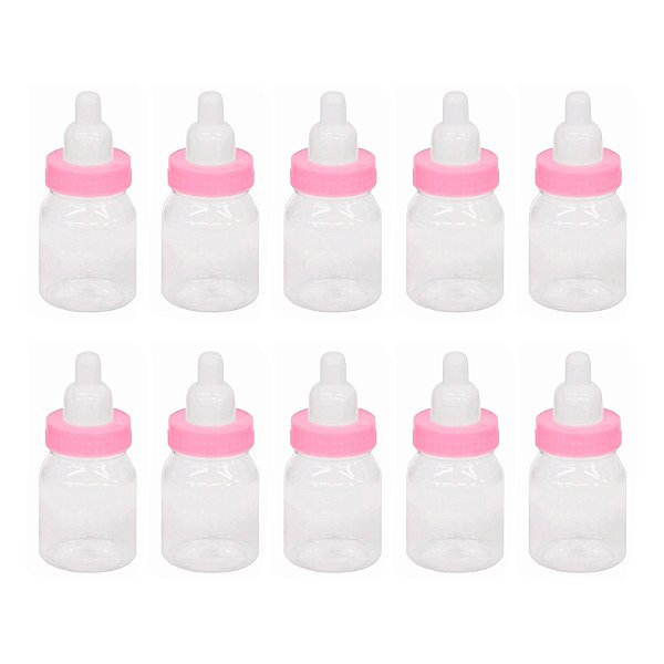Mini Mamadeira Rosa para Lembrancinha Kit 10 Unid