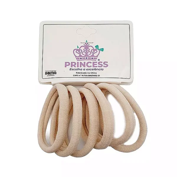 Elástico de Cabelo Xuxinha 3cm creme 6 unid.
