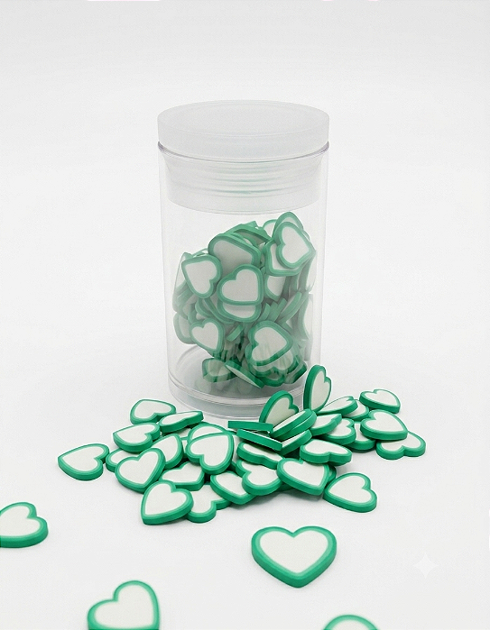 Mini Apliques Biscuit Coração Verde Enfeite para Laços, Artesanato RO.151243