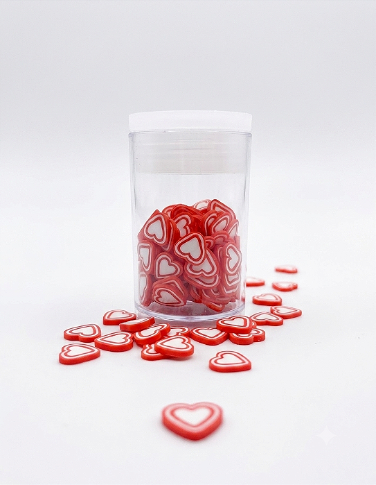 Mini Apliques Biscuit Coração Vermelho Enfeite para Laços, Artesanato RO.151243