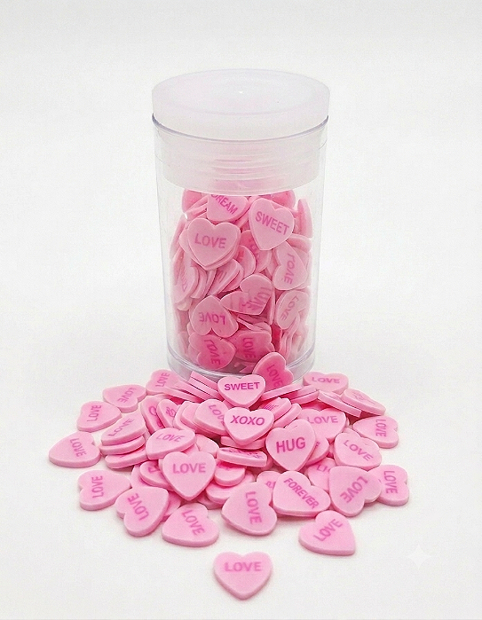 Mini Apliques Biscuit Coração Love Enfeite para Laços, Artesanato RO.151243