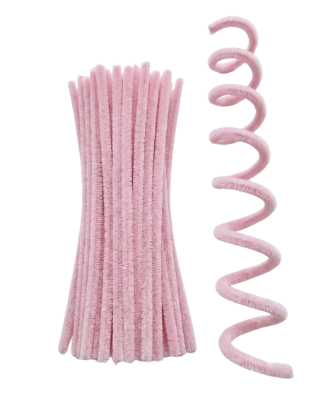 Haste Arame Chenille Limpador de Cachimbo 30cm Com 10unidades Cor Rosa BB Ro. 153321