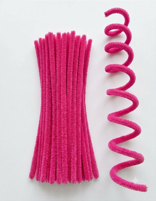 Haste Arame Chenille Limpador de Cachimbo 30cm Com 10unidades Cor Pink Ro. 153321