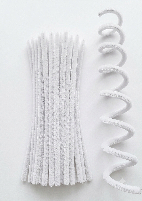 Haste Arame Chenille Limpador de Cachimbo 30cm Com 10unidades Cor Branco Ro. 153321