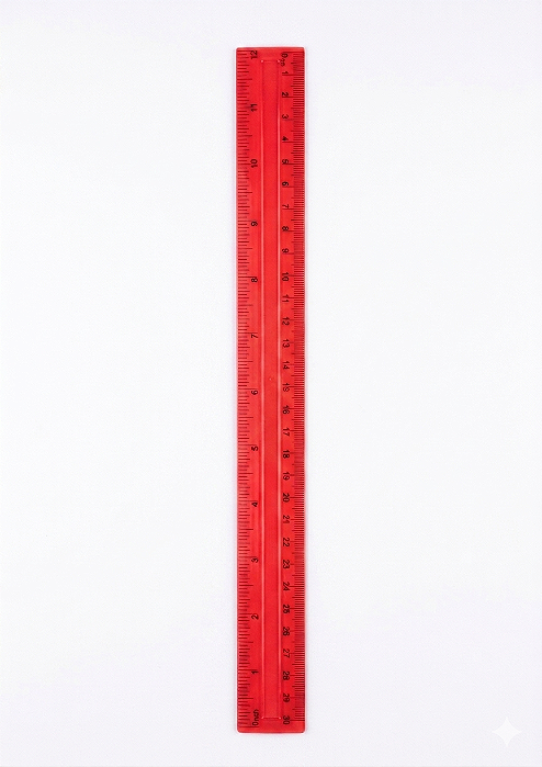 Régua Plástica 30cm Yins Paper Vermelho