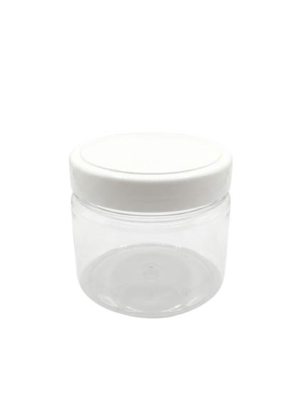 Pote de Plástico 350ml Cristal Com Tampa Branca