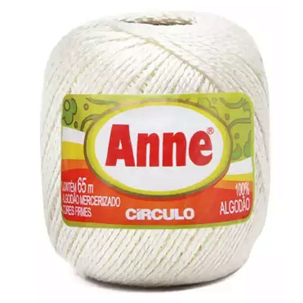 Linha Anne 65m Algodão Cor 20- Natural com 65 metros