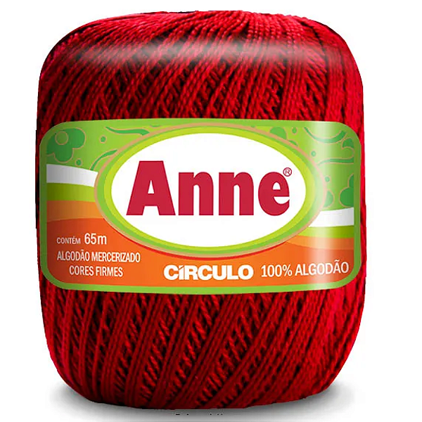 Linha Anne 65m Algodão Cor 3402- Vermelho Circulo com 65 metros