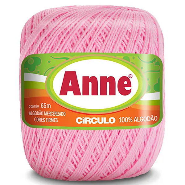 Linha Anne 65m Algodão Cor 3526- Rosa Candy com 65 metros