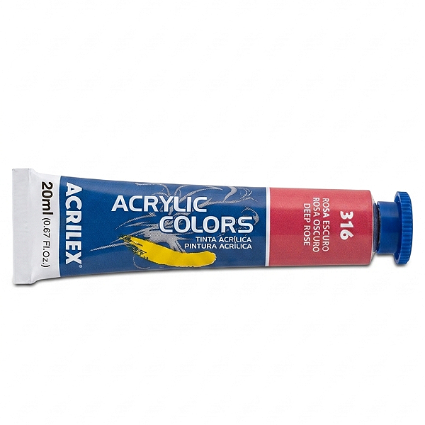 Tinta Acrílica Colors Acrilex 20ml Cor 316 Rosa Escuro