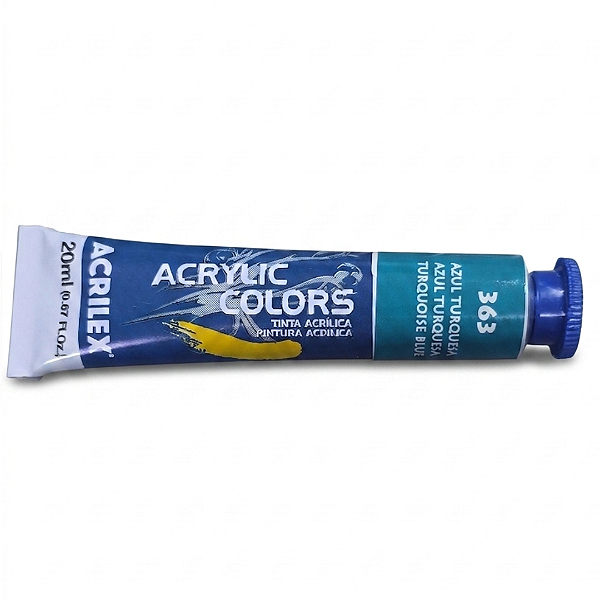 Tinta Acrílica Colors Acrilex 20ml Cor 363 Azul Turquesa