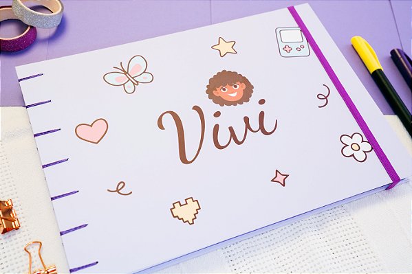 Caderno Sketchbook Scrapbook Costurado A4 | Personalizado