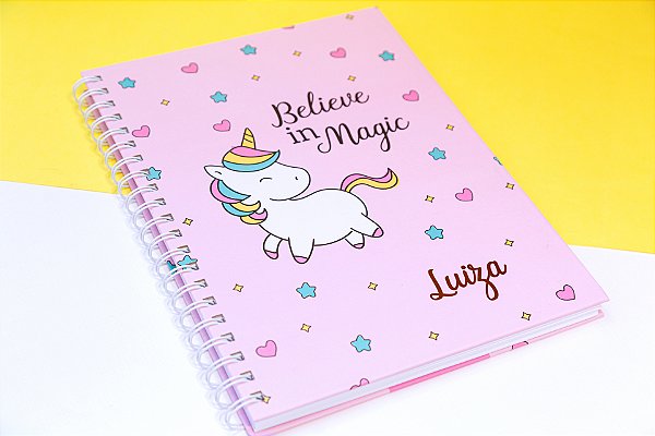 Caderno Escolar A4 Espiral | Unicórnio | Personalizado