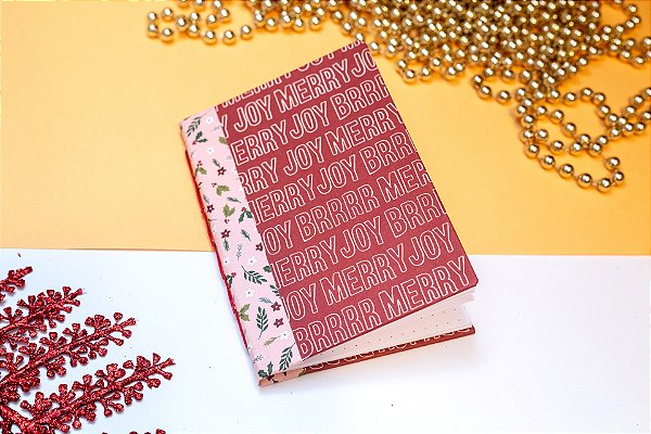 Caderno Bullet Journal Brochurinha Capa Dura | Coleção Natal | Merry Joy