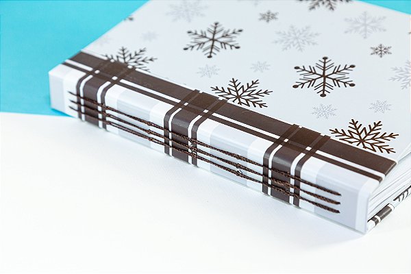 Caderno Sketchbook A5 | Capa Dura Long Stitch Hitch Pautado | Inverno