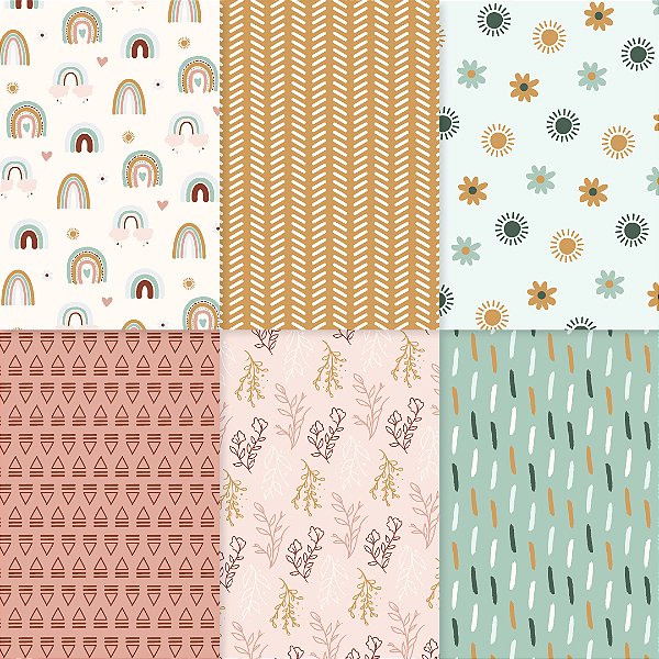 Papéis Digitais | Estampas Boho | ARQUIVO DIGITAL